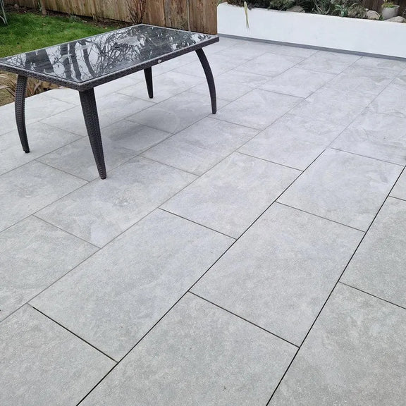 Fossil Grey Porcelain Paving Slabs 900 x 600