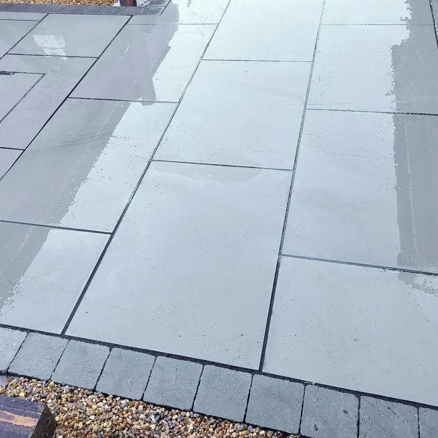 Kandla Grey Smooth Sandstone Paving 900 x 600