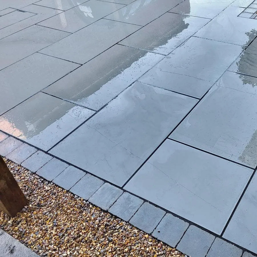 Kandla Grey Smooth Sandstone Paving 900 x 600