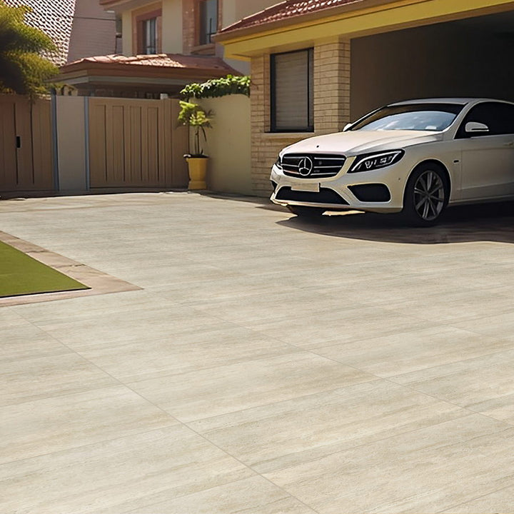 Turkish beige travertine porcelain paving tiles