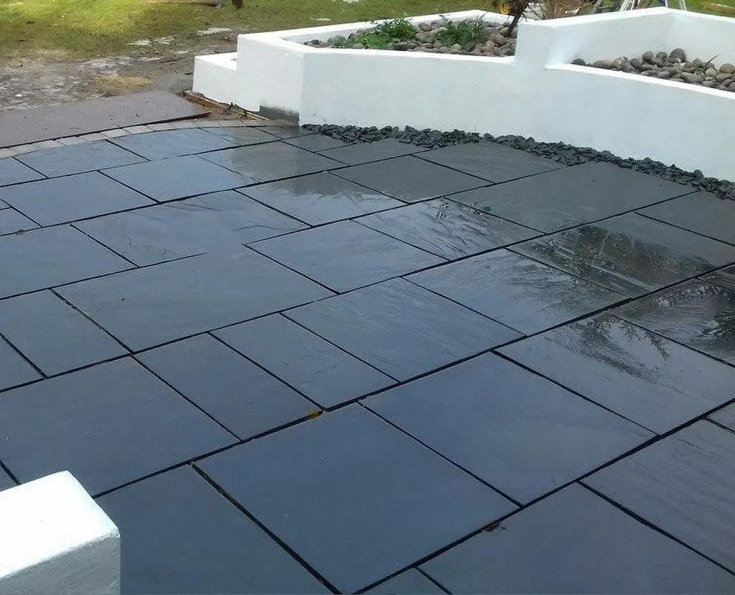 Black Slate Paving China Slate Midnight Slabs Patio Packs | Paving Slabs UK